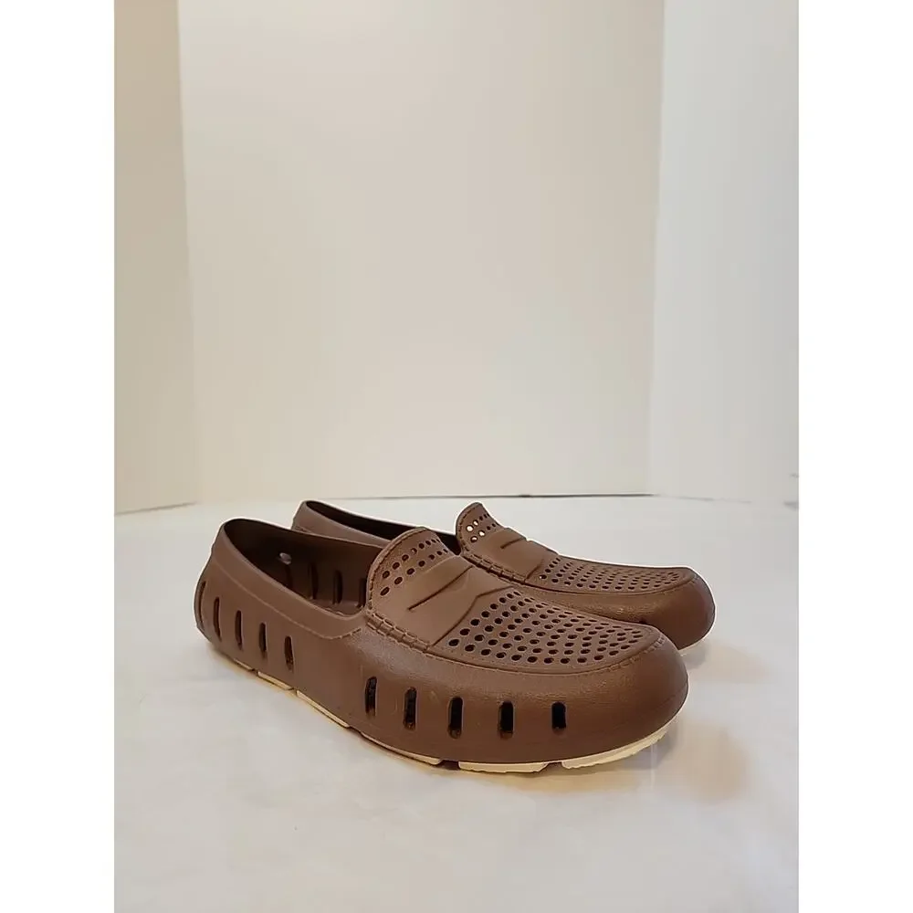 Country Club Driver Mens Brown Floafers 9 Slip-On Rubber Loafers